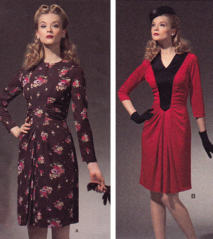 Simplicity 1777: 1940s Repro Vintage Sewing Pattern: Ruched Dress.