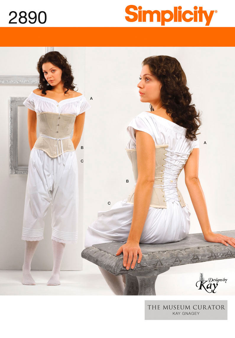 Simplicity 2890 : Victorian Corset, Chemise and Drawers Sewing