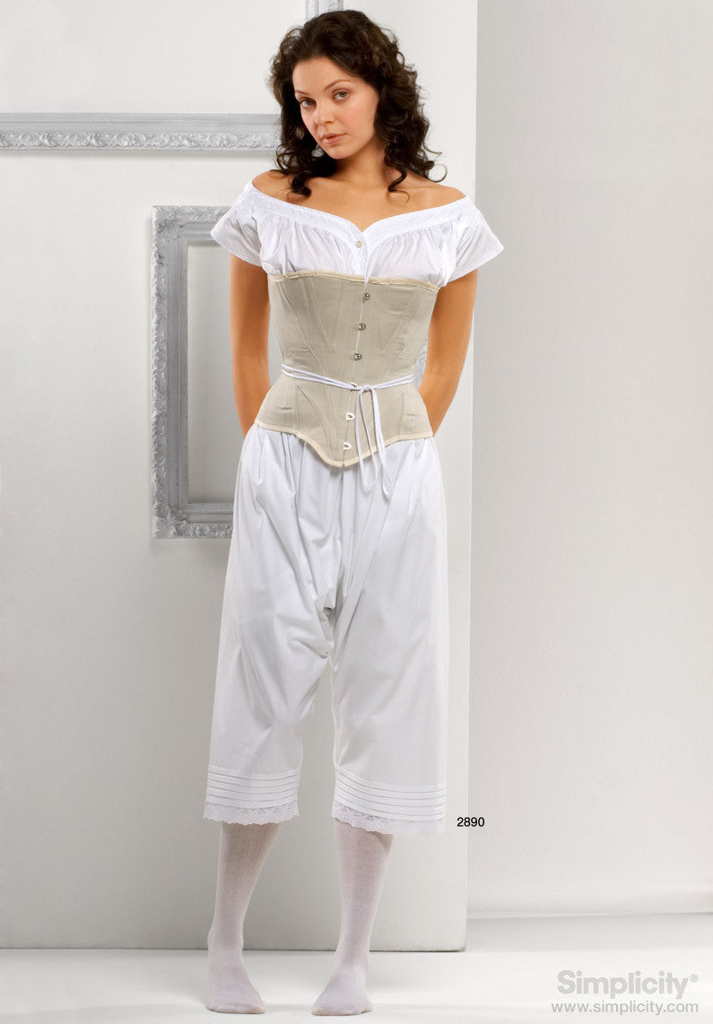 Simplicity 2890 : Victorian Corset, Chemise and Drawers Sewing Pattern