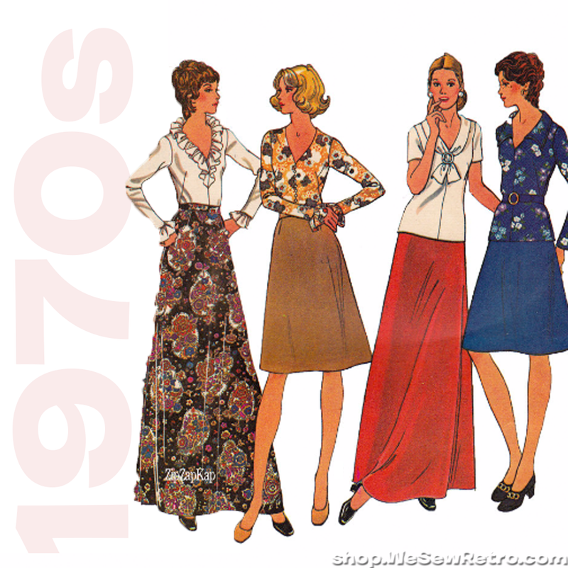 McCall's 3858 Vintage Sewing Pattern - Midi Skirt, Maxi Skirt, and Blouse