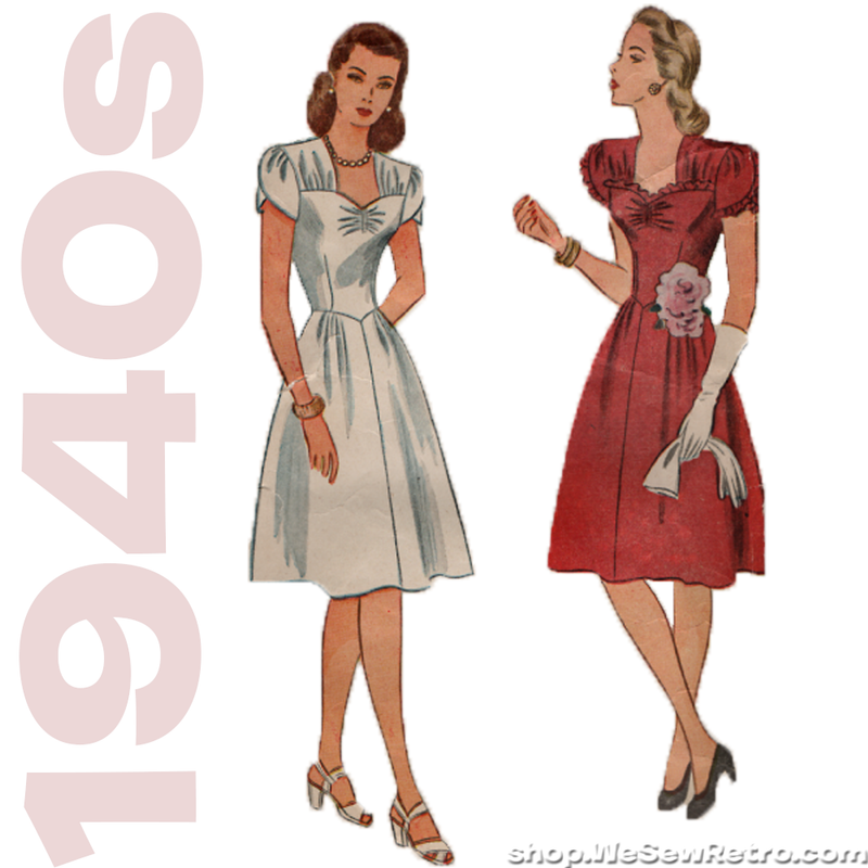 Simplicity 4986 Vintage Pattern - 1940s Womens Dress Sewing Pattern