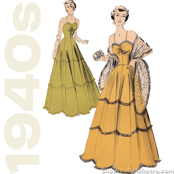 Advance 5048 - 1940s Evening Gown Sewing Pattern