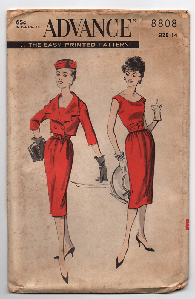 1950s Dress Vintage Sewing Pattern - Advance 8808