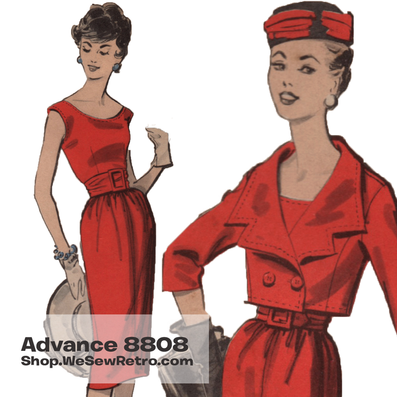 1950s Dress Vintage Sewing Pattern - Advance 8808