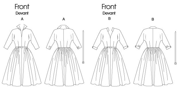 B5556 1950s Dress Sewing Pattern - Butterick 5556 Dress Sewing Pattern
