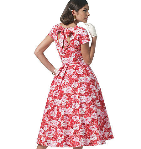 1950s Repro Vintage Sewing Pattern: Open Back Dress. Butterick 5605