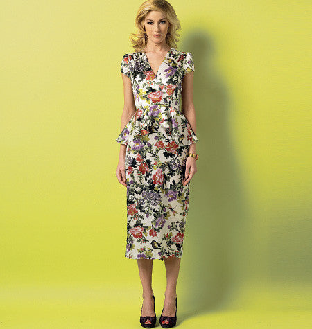 Retro Inspired Peplum Dress Sewing Pattern: Butterick 5916