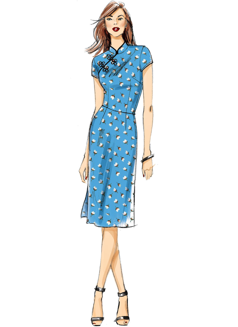 B6483 Patterns by Gertie Qipao Cheongsam Dress Sewing Pattern - Butterick 6483 Vintage Inspired Dress Pattern