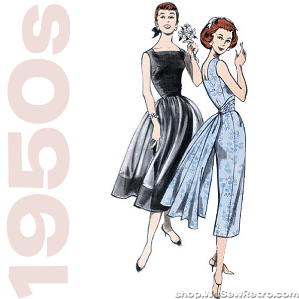 1950s Repro Vintage Sewing Pattern: Dress, Capelet and Cummerbund. Butterick 5032