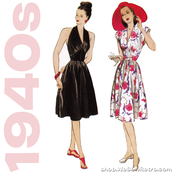 Butterick 5209. 1940s Vintage Reproduction Pattern. Retro Butterick Pattern. Halter Dress Sewing Pattern.