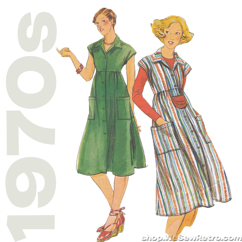 1970s High Waisted Dress Vintage Pattern - Butterick 5246/5247
