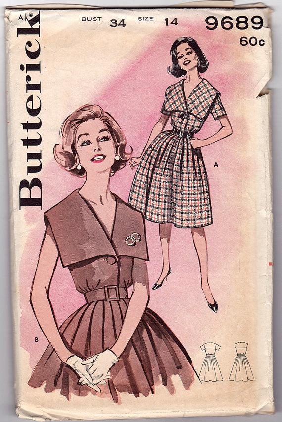 1960s Dress Vintage Pattern - Butterick 9689