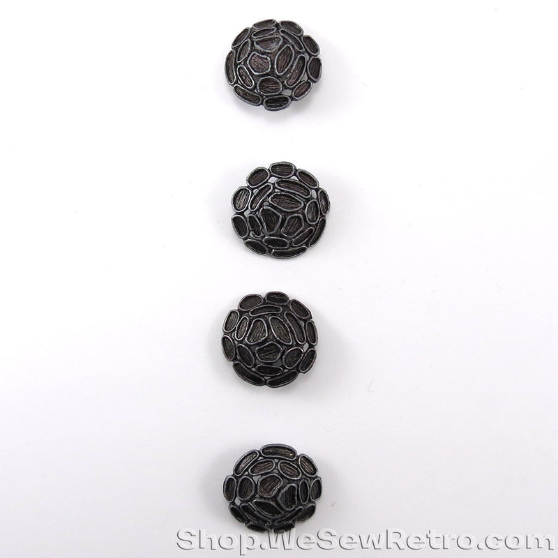 4 Large Metal Vintage Coat Buttons