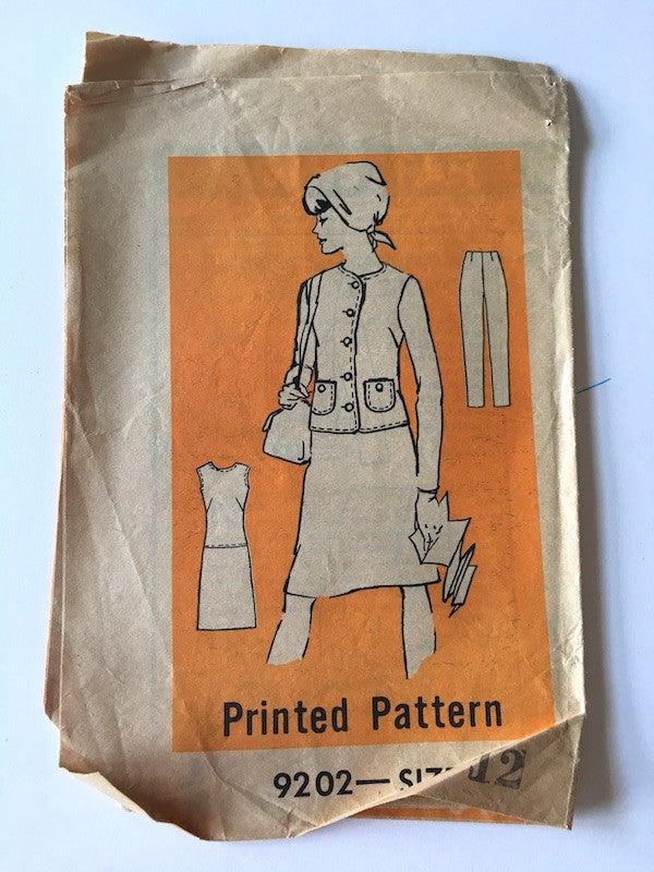 1960s Vintage Mail Order Sewing Pattern - Dress, Jacket, and Pants Pattern - Mail Order 9202