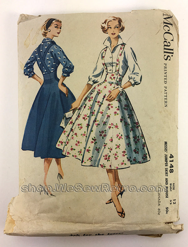 McCalls 4148 1950s Suspender Dress Vintage Sewing Pattern