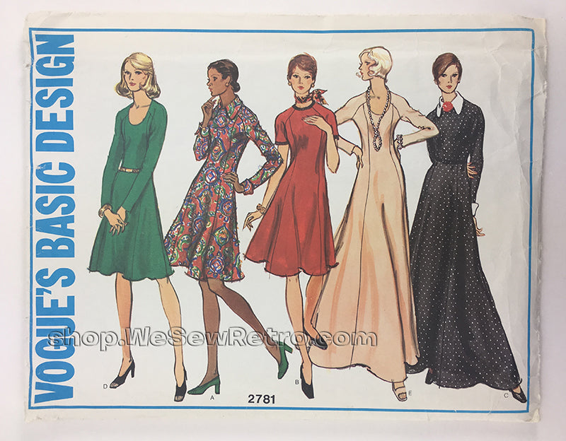 Vogue 2781 1970s Knit Dress Vintage Sewing Pattern