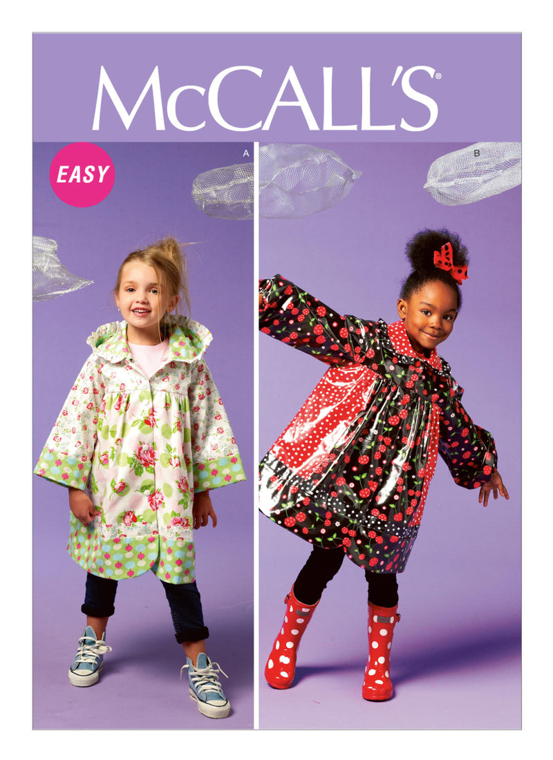 McCalls 6692 Girls Raincoat Sewing Pattern