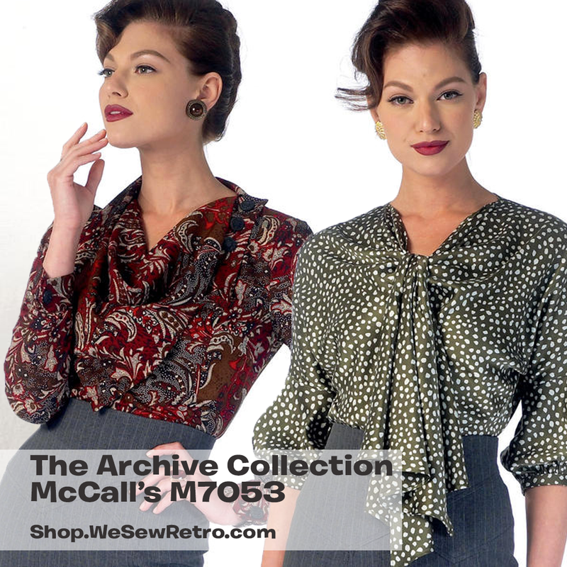 M7053 1930s Tops Sewing Pattern - McCalls 7053 Blouse Sewing Pattern