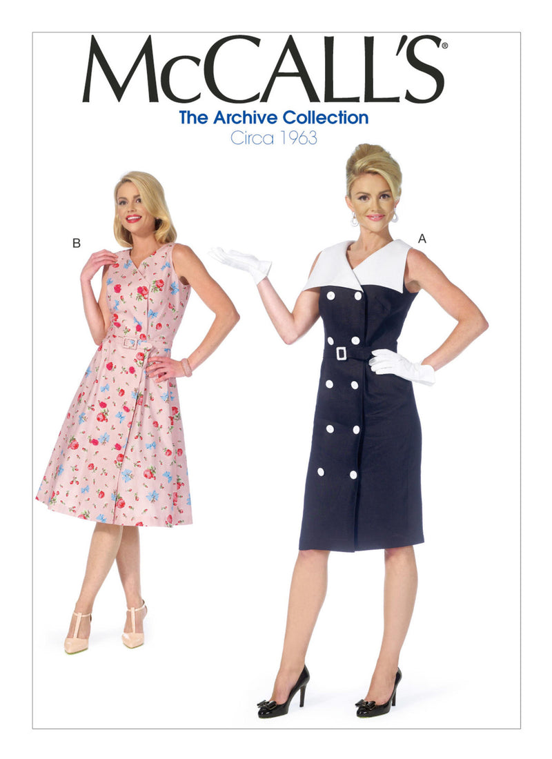 M7087 1960s Double Breasted Dress Sewing Pattern - McCalls 7087 Dress Sewing Pattern