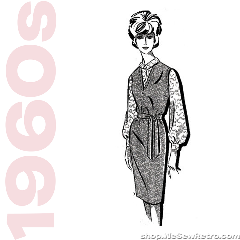 1960s Vintage Jumper Pattern - Mail Order 1427 - Belted Jumper and Blouse