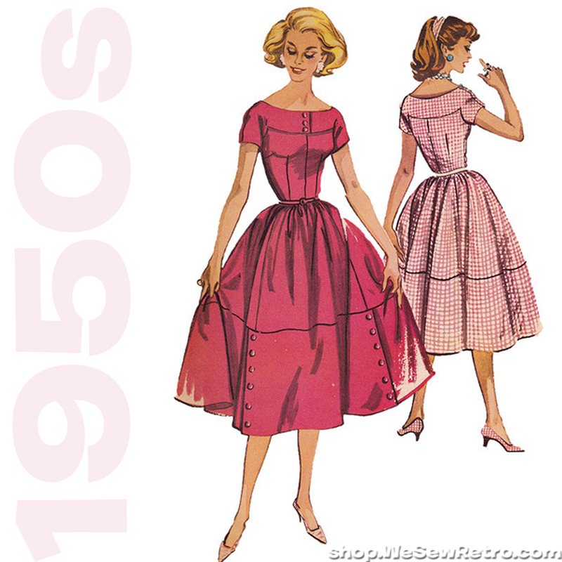 1950s Vintage Sewing Pattern: McCalls 4527 Misses Dress