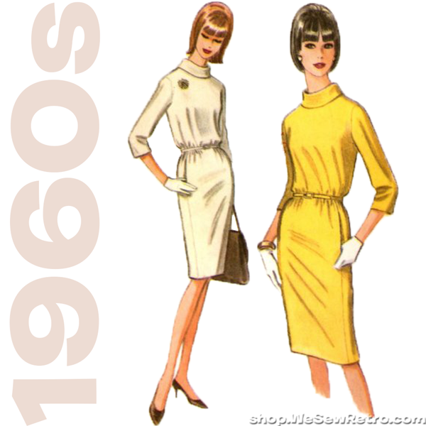 1960s Vintage Pattern. Bill Blass Designer Dress Sewing Pattern. McCall's 8051.
