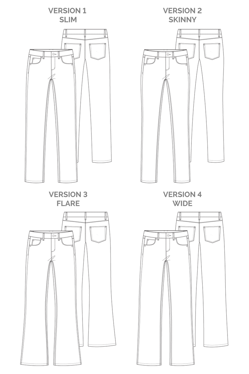 Megan Nielsen Ash Stretch Jeans Sewing Pattern - Paper Pattern