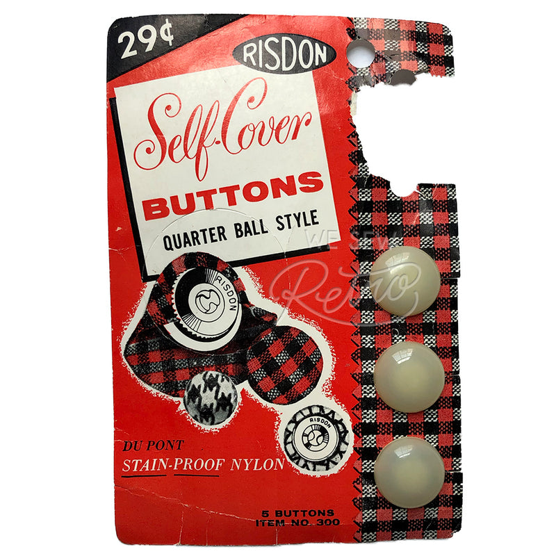 Vintage Risdon Buttons to Cover - Quarter Ball Style Buttons
