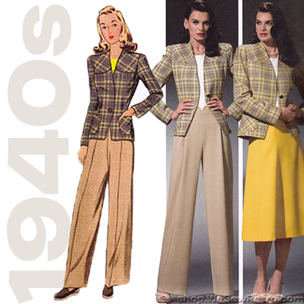 Simplicity 4044: 1940s Repro Vintage Sewing Pattern: Sportswear Separates.