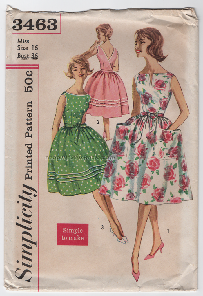 1960s Wrap Around Dress Vintage Sewing Pattern - Simplicity 3463