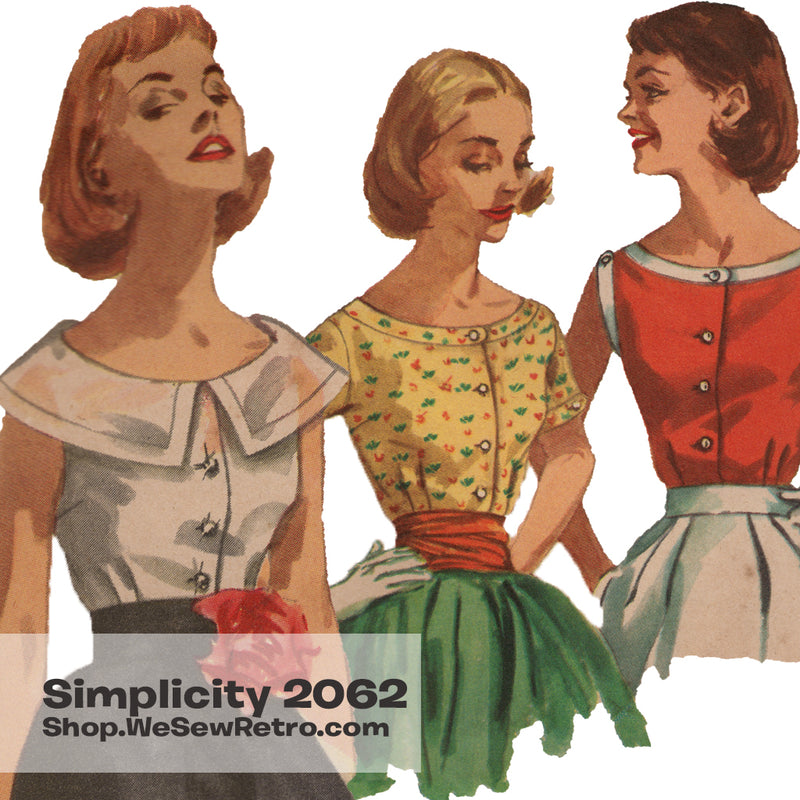 1950s Blouse Vintage Sewing Pattern - Simplicity 2062