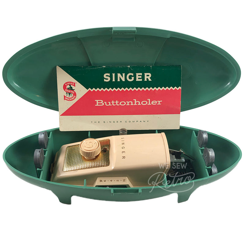 Vintage Singer Buttonholer in Jetsons Case