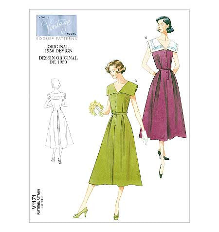 V1171 Vintage Vogue 1171 - Out of Print 1950s Dress Sewing Pattern