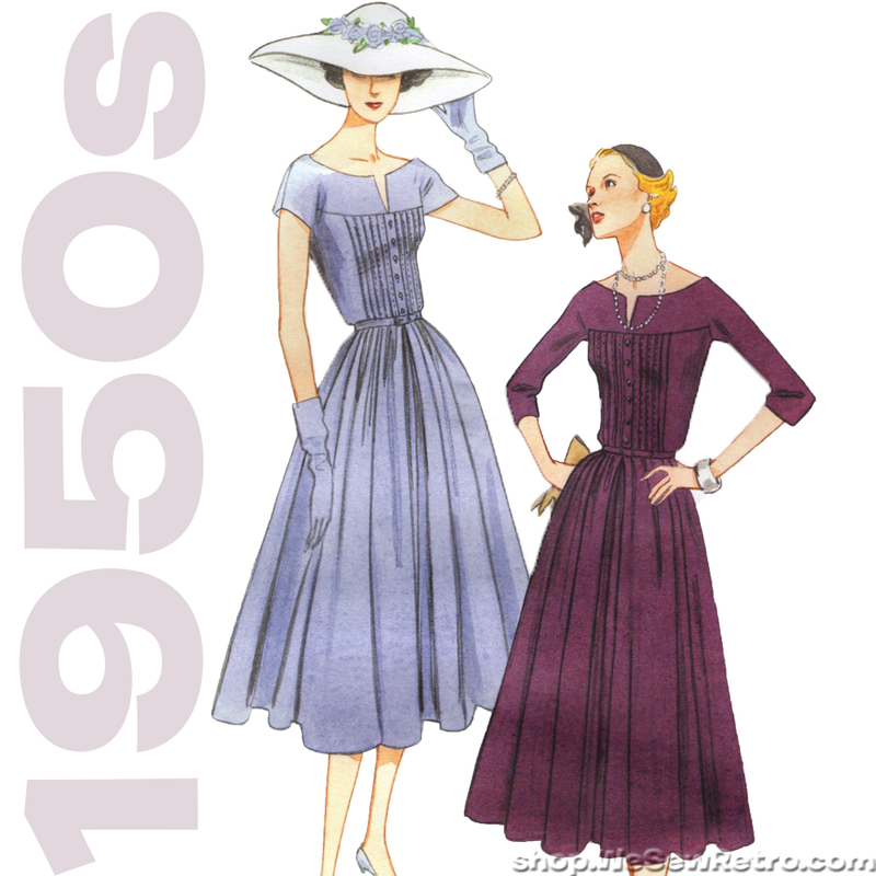 V1044 Vintage Vogue 1044 - Out of Print 1950 Dress Sewing Pattern