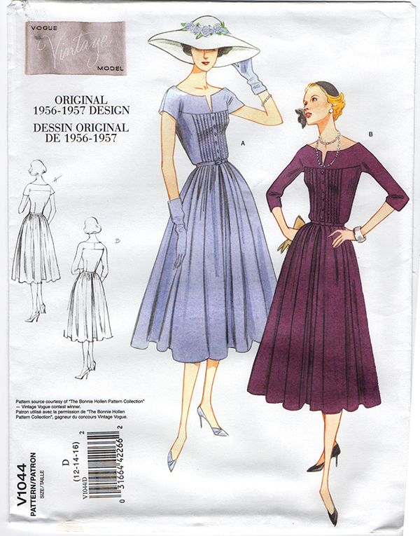 V1044 Vintage Vogue 1044 - Out of Print 1950 Dress Sewing Pattern