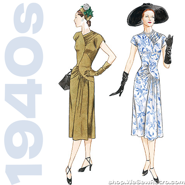 1940s Vintage Vogue 2787: Misses Dress Sewing Pattern