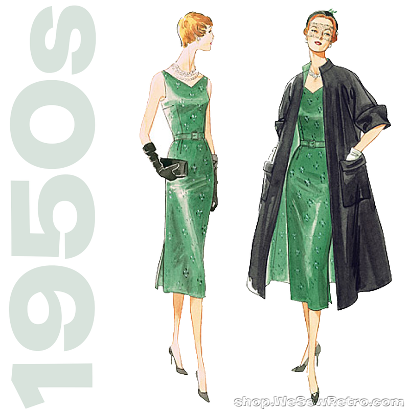 V1137 Vintage Vogue Dress & Coat Sewing Pattern 1950s Vintage Vogue 1137