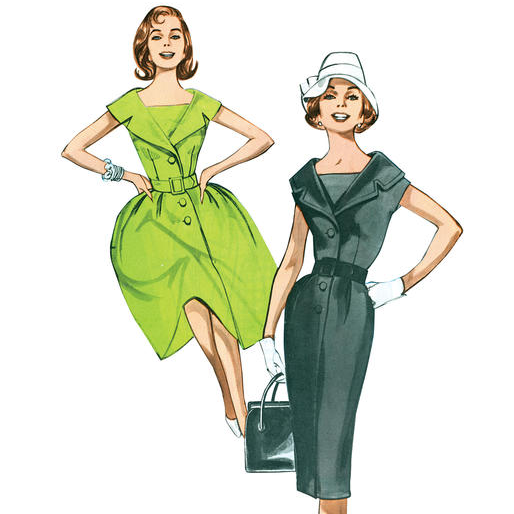 B5747 1960s Dress Sewing Pattern - Butterick 5747 Dress Pattern