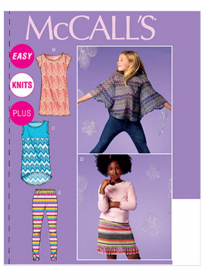 McCalls 6693 Girls Plus Size Top, Dress, Skirt and Leggings Sewing Pattern