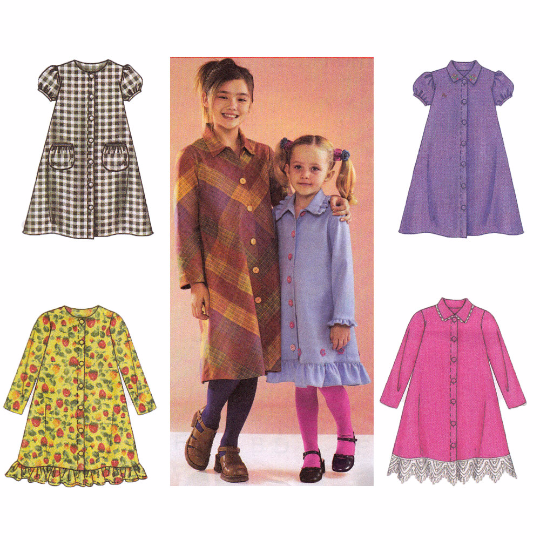 McCalls 4155 Sewing Pattern - Girls A-Line Dresses
