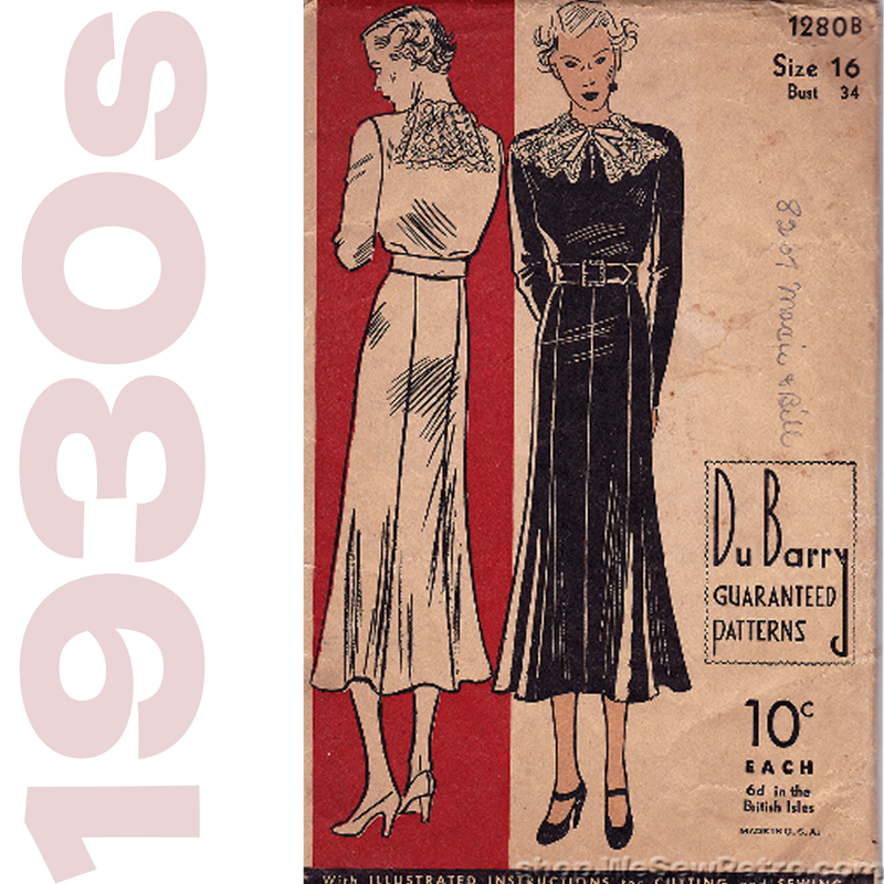 DuBarry 1280 - 1930s Two Piece Dress Vintage Sewing Pattern