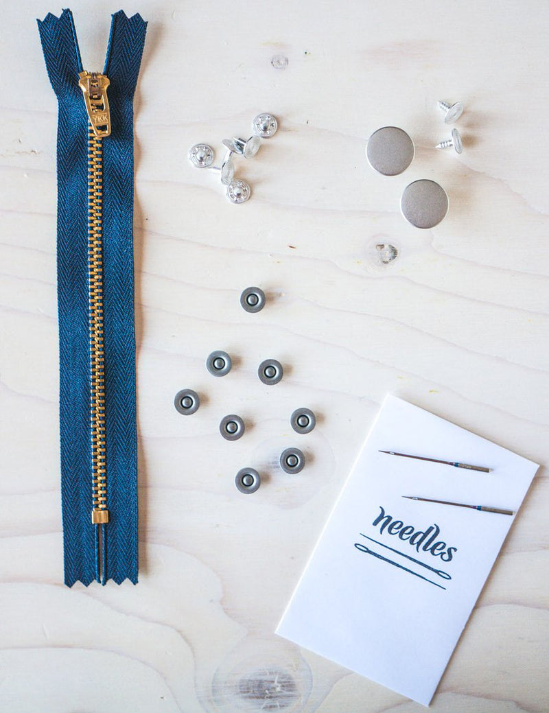 Denim Jeans Hardware Kit - Zipper Fly