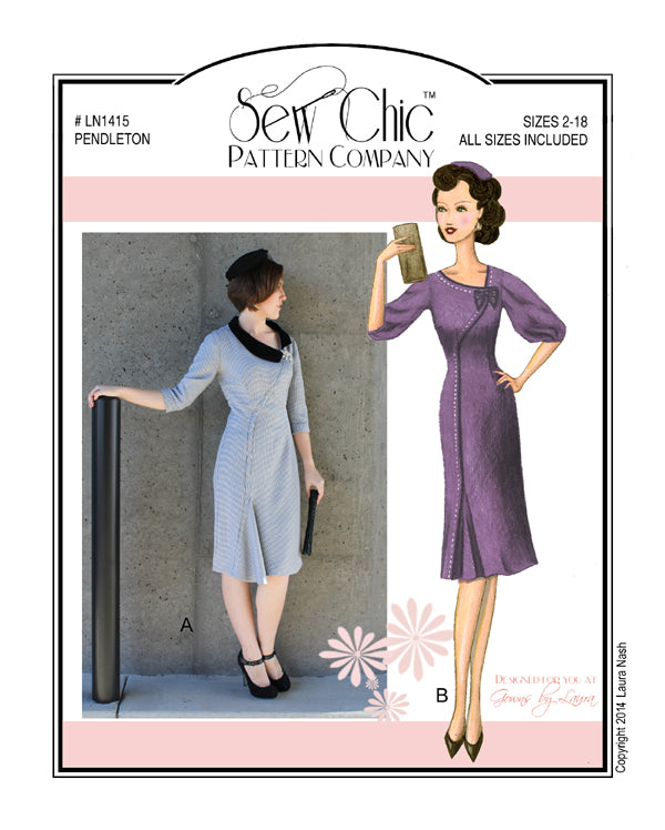 Sew Chic Pendleton Dress Paper Sewing Pattern by Sew Chic Pattern Company