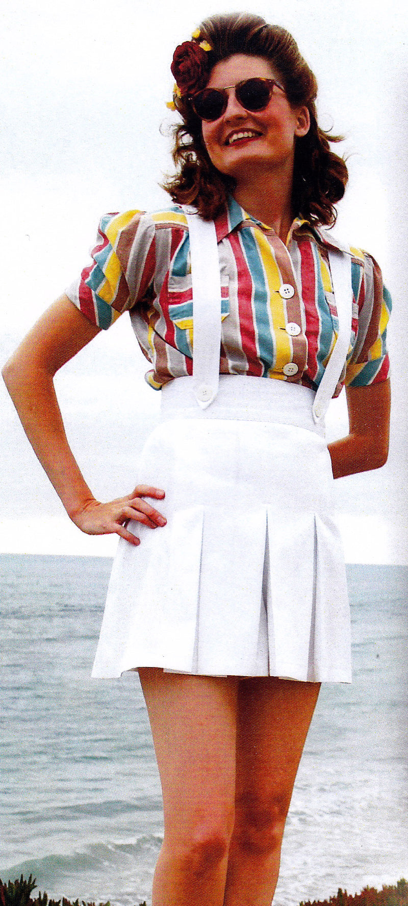 Rita Pleated Suspender Shorts Sewing Pattern