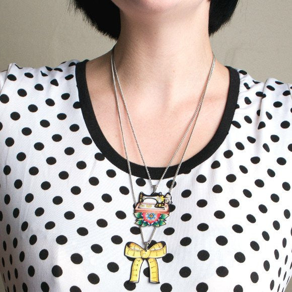 Sew Lovely Vintage Sewing Machine Pendant Necklace
