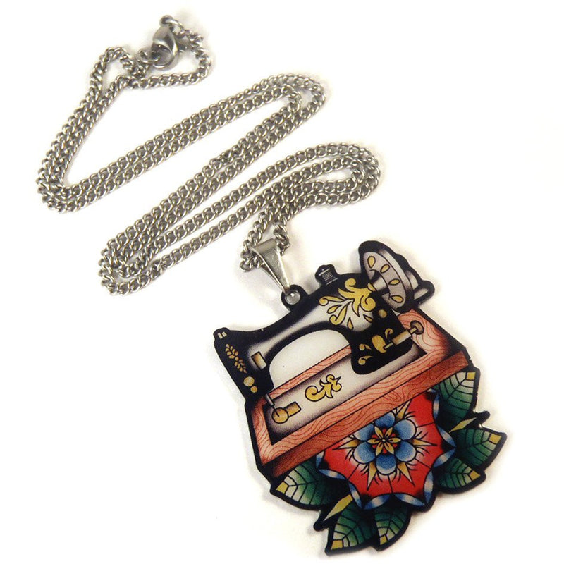 Sew Lovely Vintage Sewing Machine Pendant Necklace