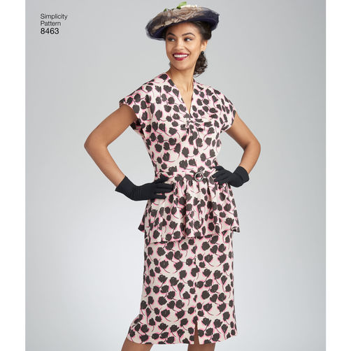 Simplicity 8463 1940s Two-Piece Vintage Dress Paper Sewing Pattern