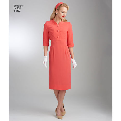 Simplicity 8460 Vintage Dress and Jacket - 1950s Paper Sewing Pattern