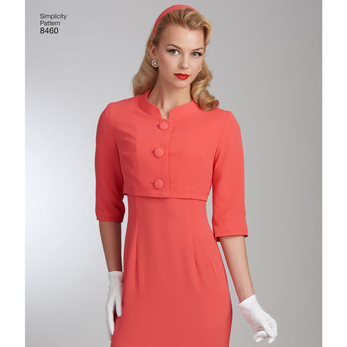 Simplicity 8460 Vintage Dress and Jacket - 1950s Paper Sewing Pattern