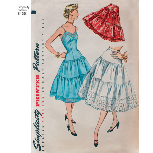 Simplicity 8456 Vintage Petticoats and Slip - 1950s Paper Sewing Pattern